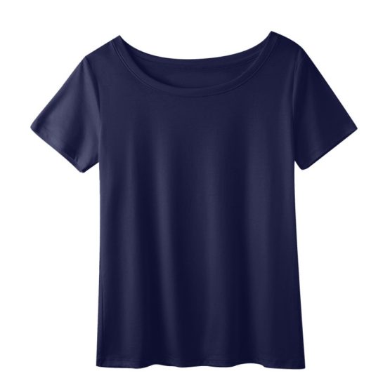 K1055A KosyWear Europe Short Sleeve Blouse 欧美大圆领短袖上衣 - Image 3