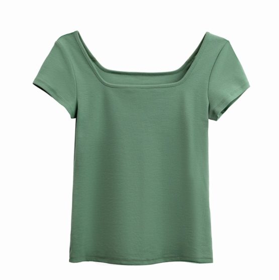 K1087A KosyWear Europe Short Sleeve Blouse 欧美方领短袖上衣 - Image 3