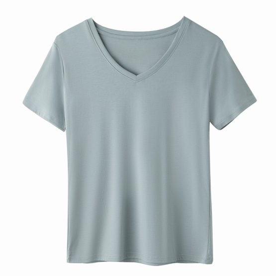 K1077A KosyWear Europe Short Sleeve Blouse 欧美V-领短袖上衣 - Image 3