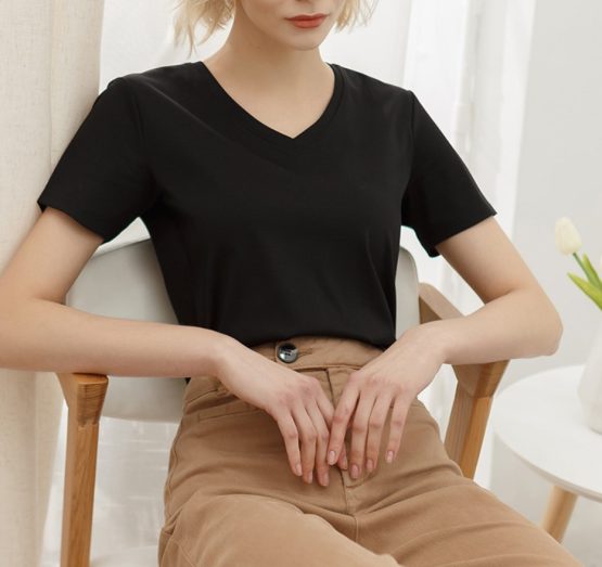 K1077A KosyWear Europe Short Sleeve Blouse 欧美V-领短袖上衣 - Image 6