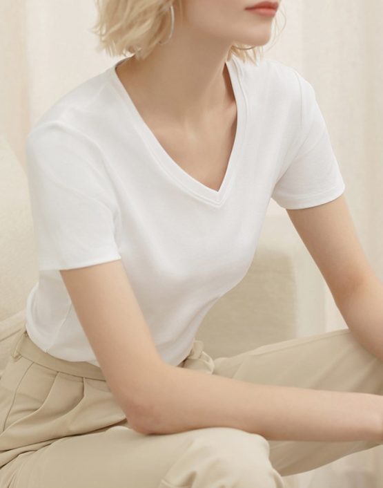 K1077A KosyWear Europe Short Sleeve Blouse 欧美V-领短袖上衣 - Image 8
