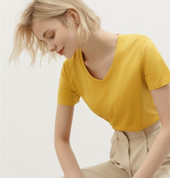 K1077A KosyWear Europe Short Sleeve Blouse 欧美V-领短袖上衣