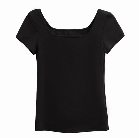 K1087A KosyWear Europe Short Sleeve Blouse 欧美方领短袖上衣 - Image 2